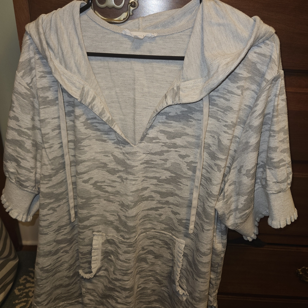 Jane and Delancey Gray Camouflage Hoodie